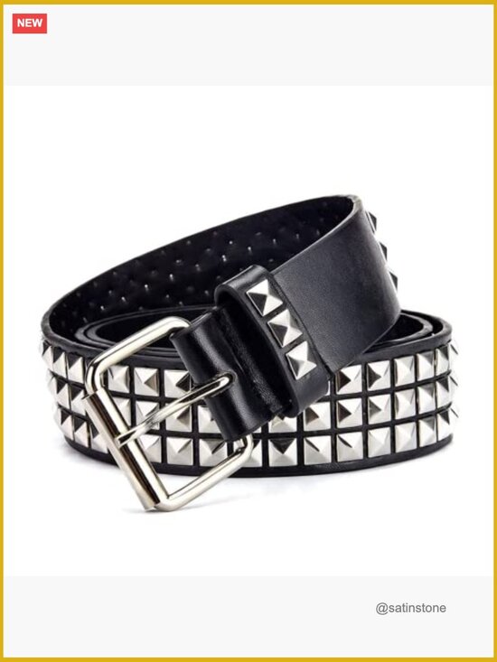 Studded Belt Metal Punk Rock Rivet Belt with Pyramid Studs for Women Men main image 5